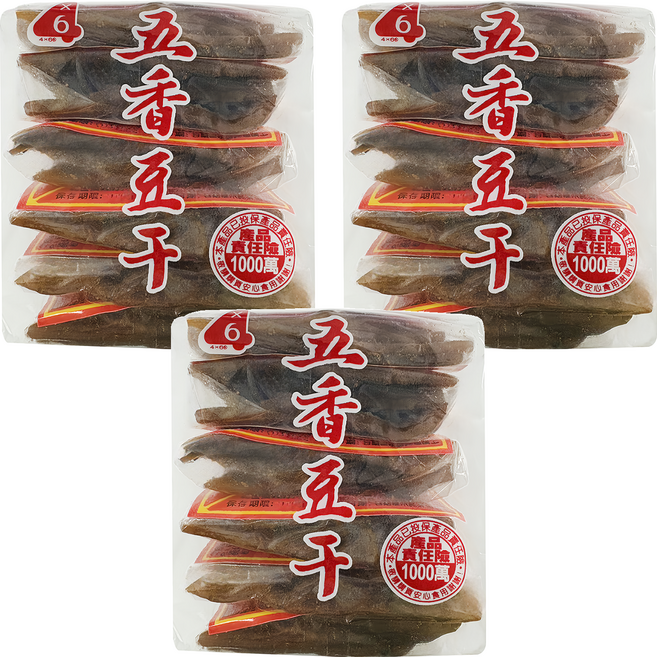 四乘六 五香豆干, 3個, 210g