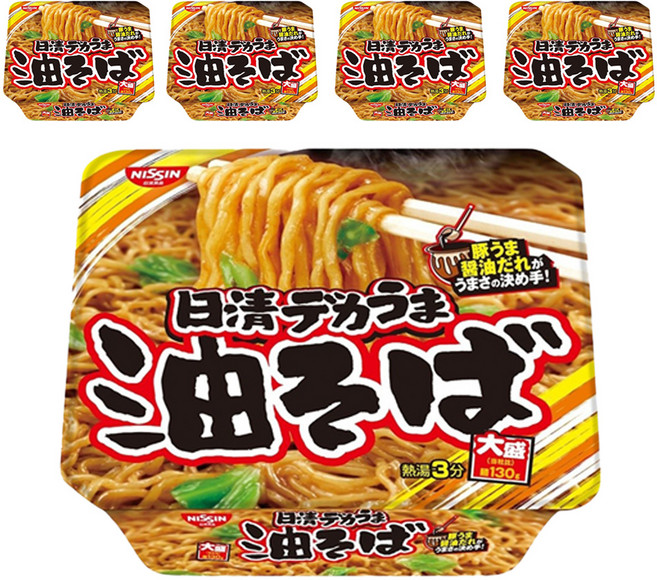 NISSIN 日清 大盛裝日式炒麵 豚香醬油味 157g, 5入
