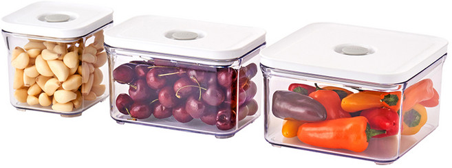 바퀜 마하 베이직 밀폐용기 세트 3종, 1세트, 0.5L + 1L + 1.5L