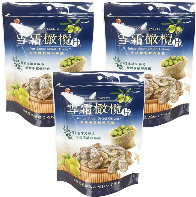Chiao-E 巧益 雪霜橄欖片, 180g, 3包
