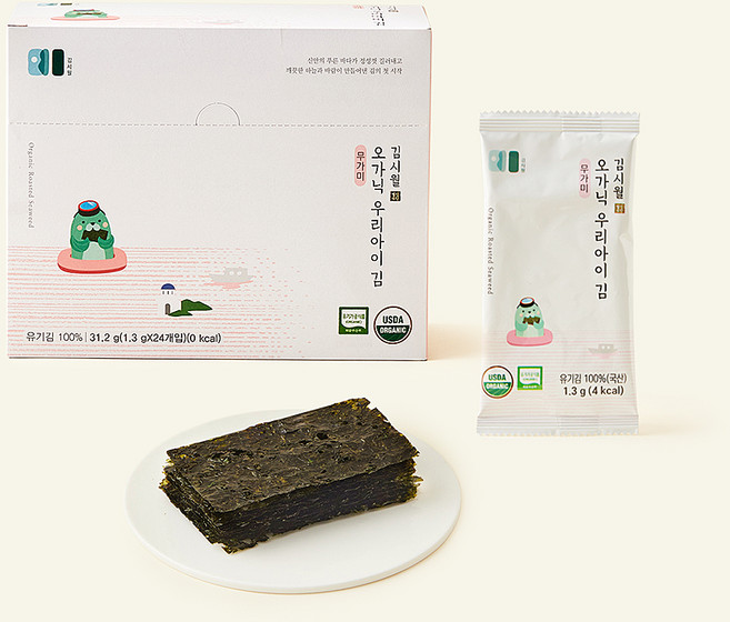 김시월 유기가공식품 인증 오가닉 무가미 우리 아이 조미김, 1.3g, 24개입, 1개