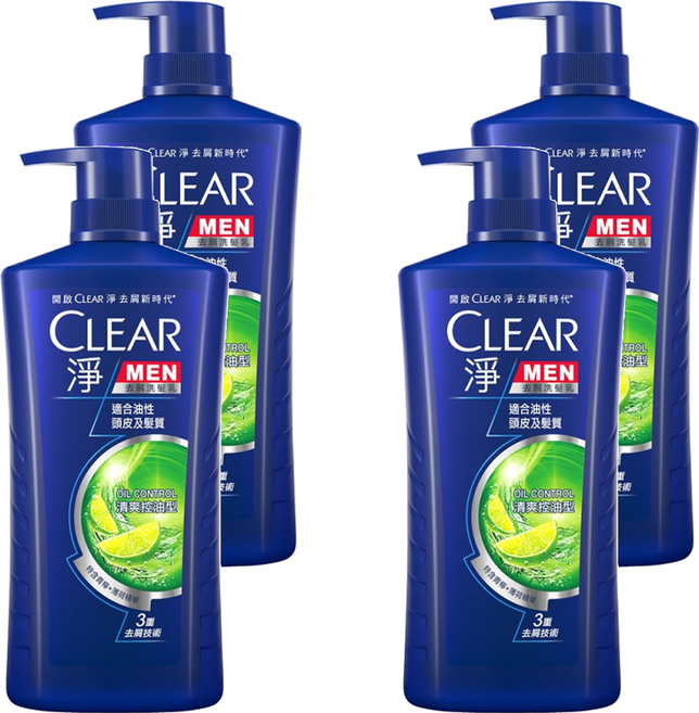 CLEAR 淨 去屑洗髮乳 清爽控油型, 1.2kg, 4瓶