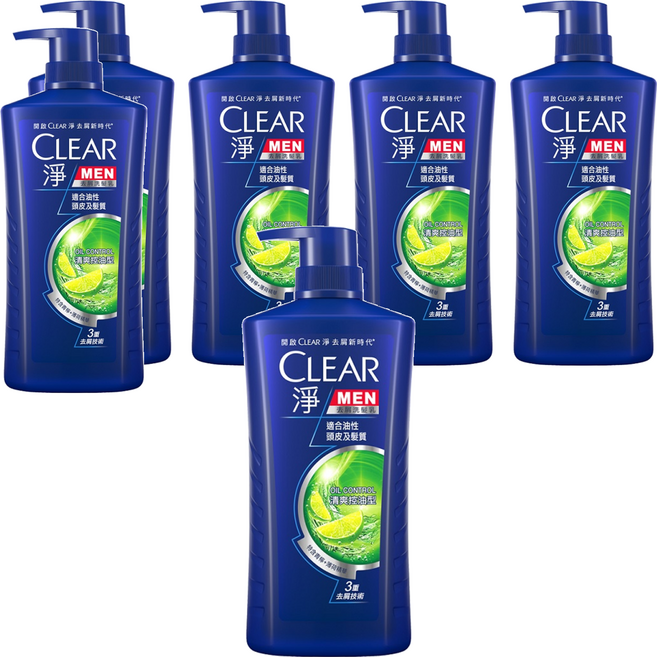 CLEAR 淨 去屑洗髮乳 清爽控油型, 1.2kg, 6瓶