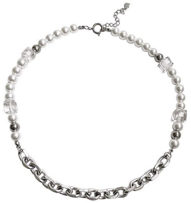 PEONIST 方形水晶珍珠項鍊手鍊套組