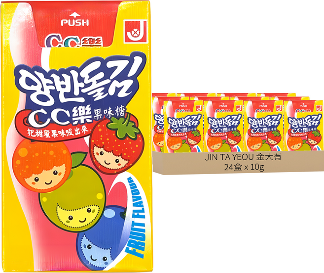 JIN TA YEOU 金大有 CC樂果味糖 24盒, 240g, 1組