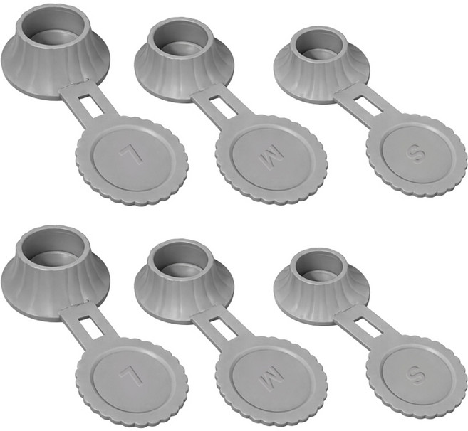 오펠리어 실리콘 거꾸로 욕실 샴푸 병마개 S + M + L 세트, 그레이, 2세트