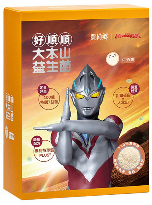 農純鄉 好順順 大本山益生菌 牛奶味 6個月以上, 30包, 2g, 1盒