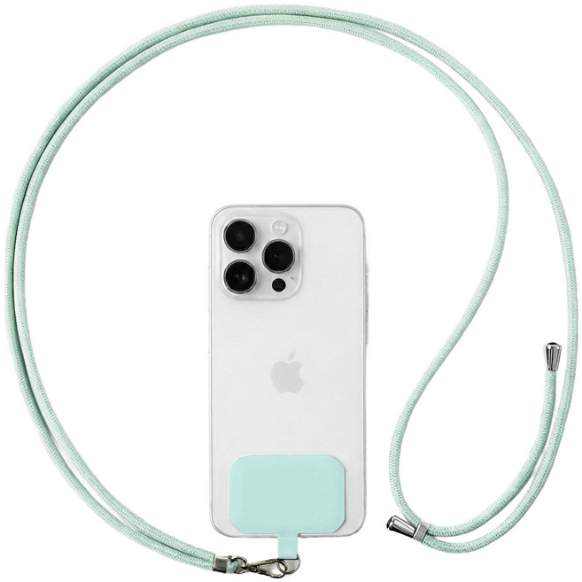 하이퀄 전기종 가능 길이조절 핸드폰 스트랩, 더스티민트, 1개