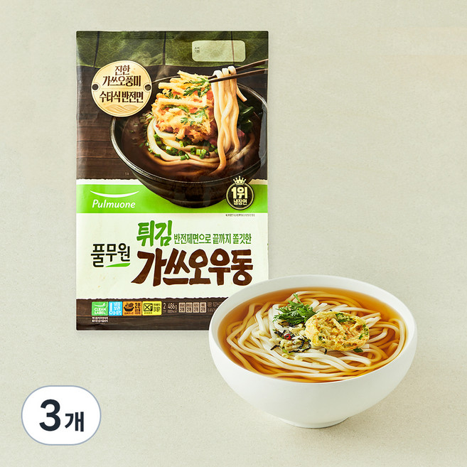 풀무원 튀김가쓰오우동 2인분, 486g, 3개