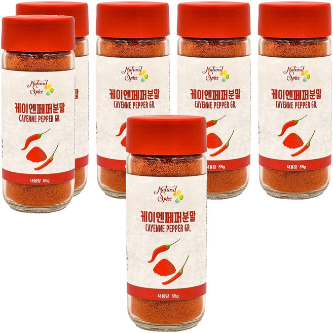 내츄럴스파이스 케이엔페퍼분말, 55g, 6개
