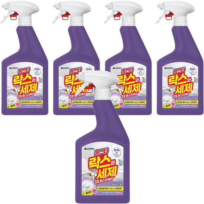 홈스타 락스와세제 3X 폼스프레이 후로랄 욕실청소용, 900ml, 5개