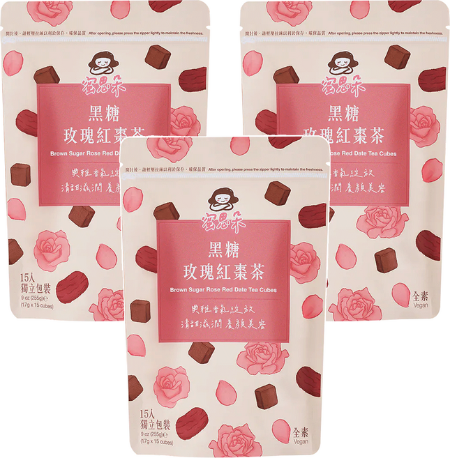 Medolly 蜜思朵 黑糖玫瑰紅棗茶, 17g, 15包, 3袋