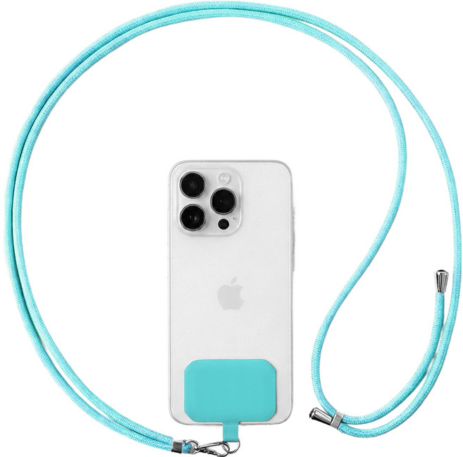 하이퀄 전기종 가능 길이조절 핸드폰 스트랩, 스카이블루, 1개