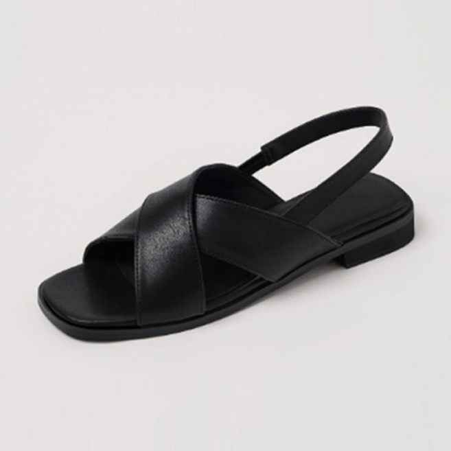CHAAKAN SHOES 女款 Michelle 交叉綁帶涼鞋 SDLTS2h8041, 黑色, 230