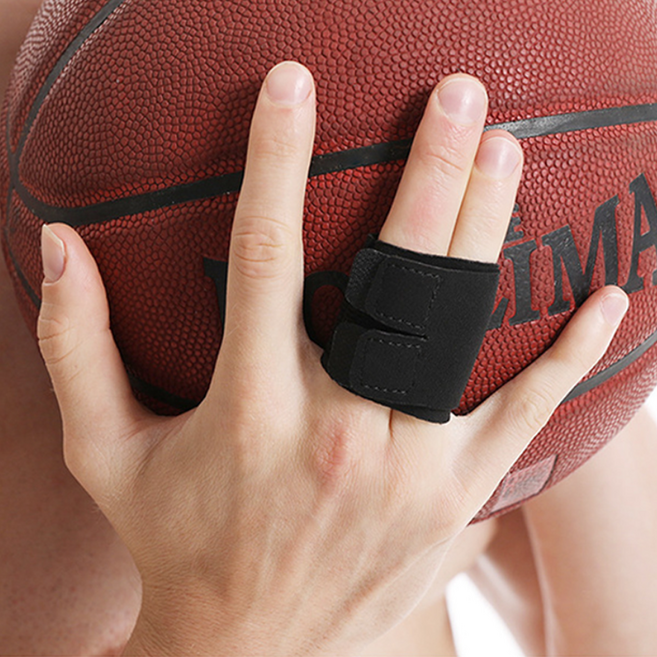 킴리 농구 배구 배드민턴 필라테스 손가락 보호대 두 손가락, 블랙, 1개