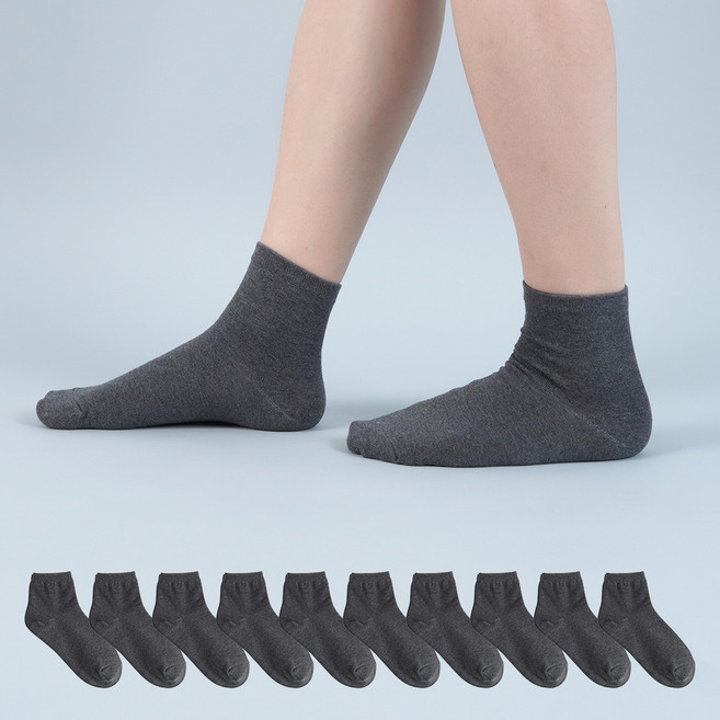 가나양말 남성용 두겹 심플 단목 양말 10켤레 세트 200N