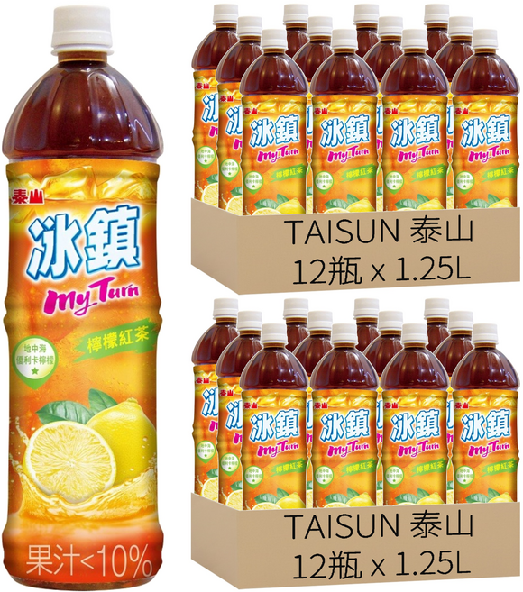 TAISUN 泰山 冰鎮檸檬紅茶, 1.25L, 24瓶