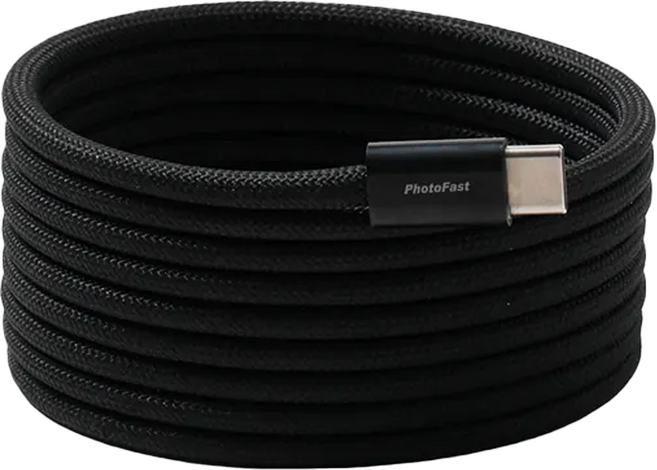 PhotoFast 銀箭資訊 Mag Cable 編織磁吸快充線 Type-C-Type-C, 2m, 黑色, 1條