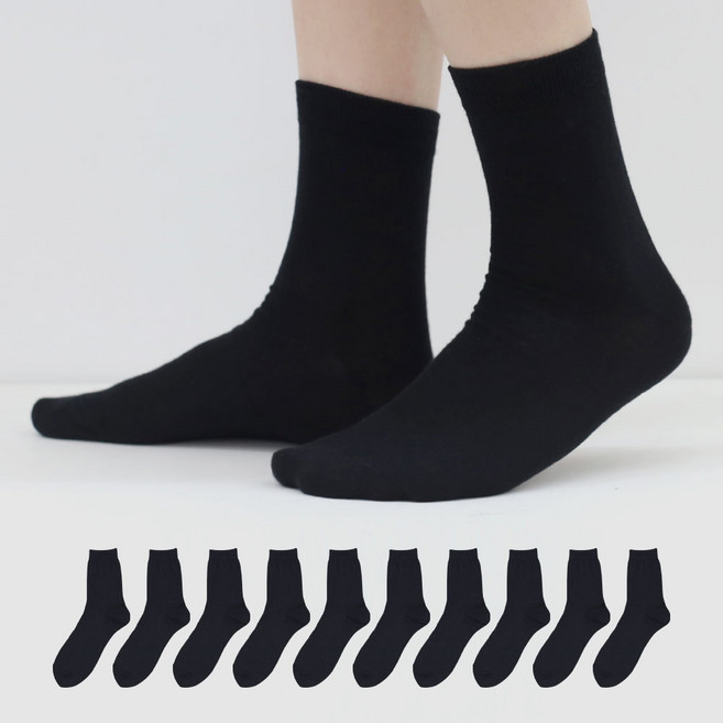 이지레그 남성용 시원한 쿨 무지 중목 양말 10켤레