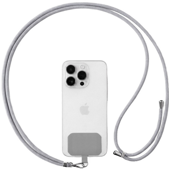 하이퀄 전기종 가능 길이조절 핸드폰 스트랩, 연그레이, 1개