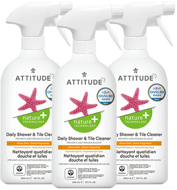 에티튜드 데일리 욕조 클리너, 800ml, 3개