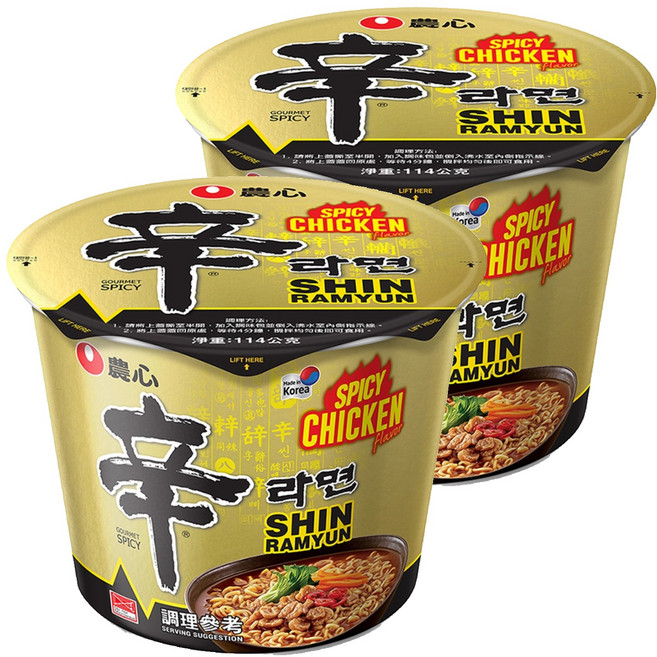NONGSHIM 農心 辛拉麵 香辣雞肉味 114g, 2入