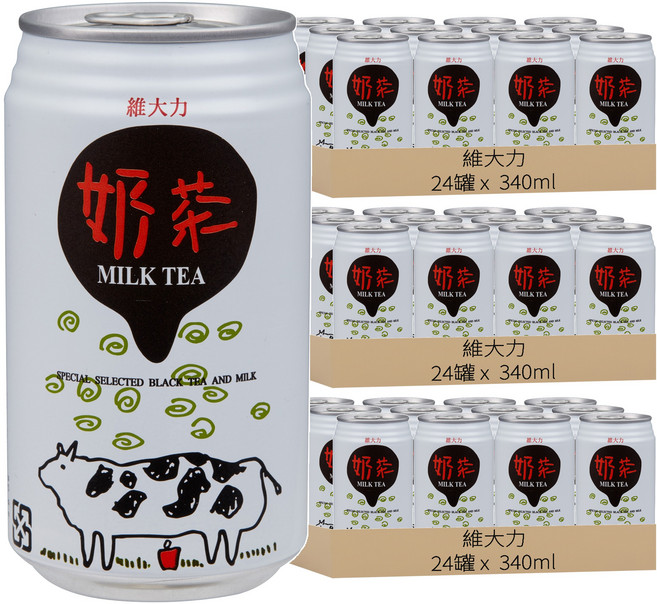 維大力 奶茶, 3箱, 24個裝, 340ml
