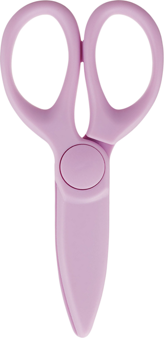KOKUYO 國譽 兒童塑膠安全剪刀 圓刃設計 適用年齡2-4歲 附練習用紙, 紫色, 1個