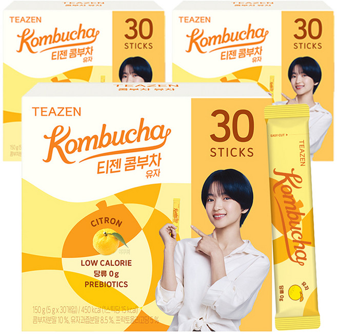 티젠 콤부차 유자, 5g, 30개입, 3개