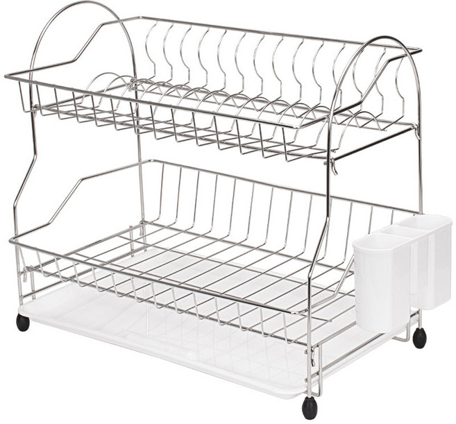 코멧 키친 스테인레스 식기건조대 2단 화이트