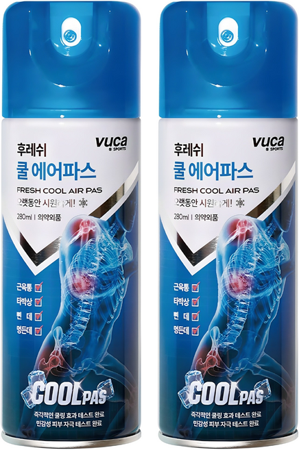 뷰카 후레쉬 쿨 에어 파스 스프레이, 1개입, 2개