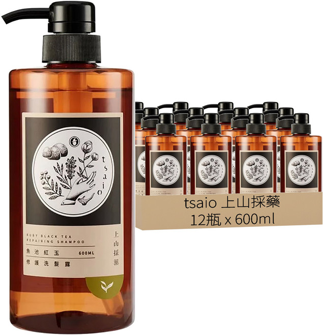 tsaio 上山採藥 修護洗髮露 魚池紅玉, 12瓶, 600ml