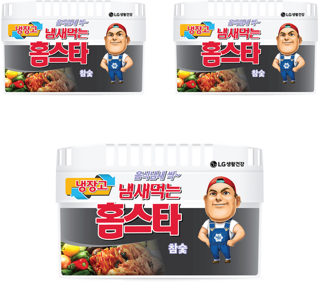 홈스타 냄새먹는 냉장고용 탈취제 참숯 본품, 420g, 3개