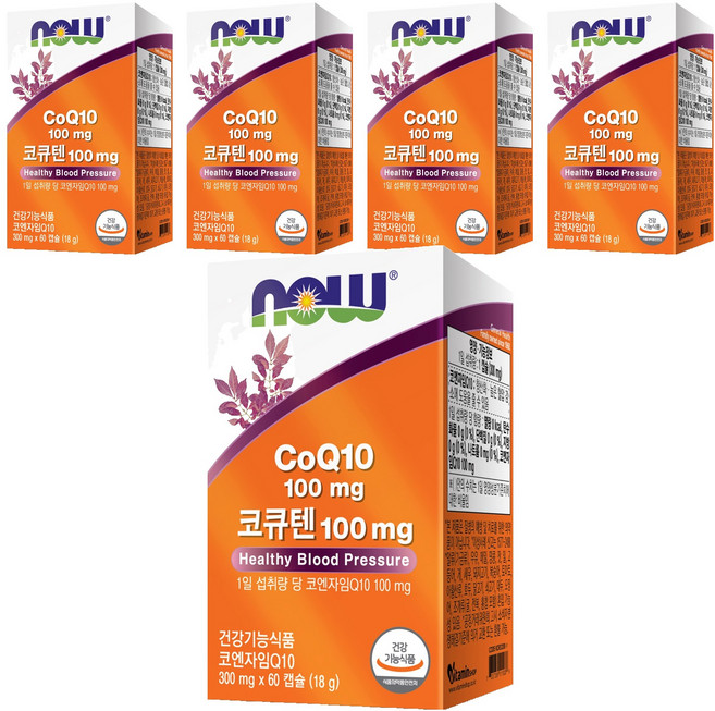 나우푸드 코큐텐 100mg 18g, 60정, 5개