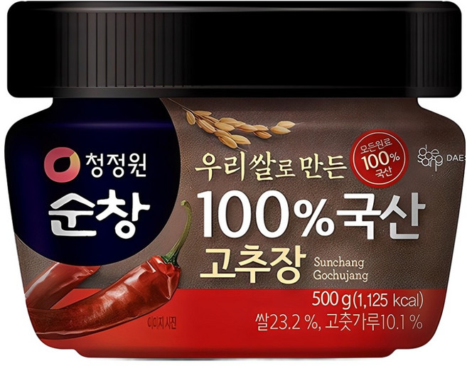 청정원순창 우리쌀로 만든 100% 국산 고추장, 500g, 1개
