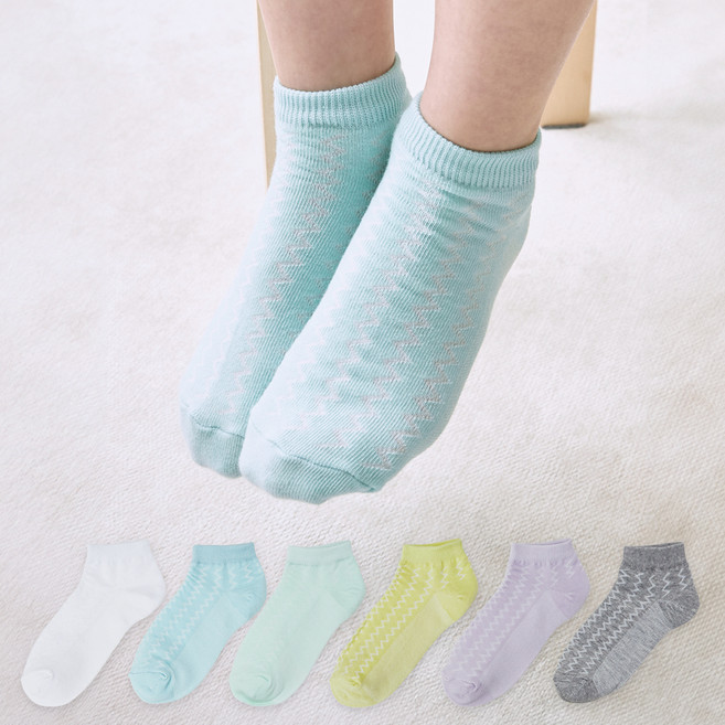 베이스알파에센셜 썸머 망사 스니커즈 양말 6켤레 세트