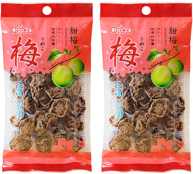 惠香食品 甜梅, 90g, 2包