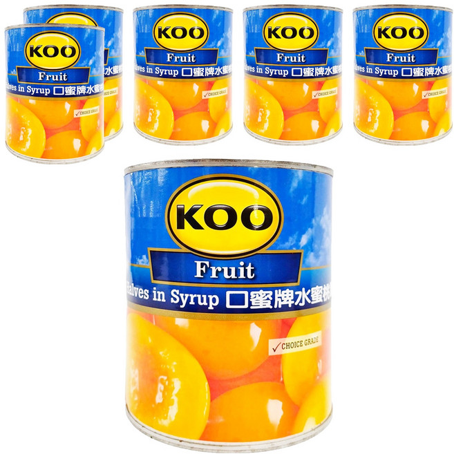 南非 KOO 口蜜牌 水蜜桃罐頭, 825g, 6罐