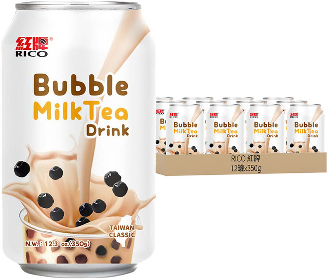 RICO 紅牌 珍奶 經典系 原味厚奶, 350g, 12罐