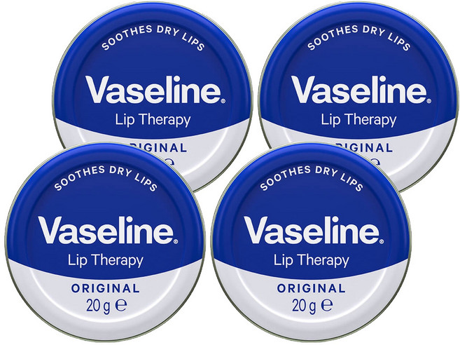 Vaseline 凡士林 圓鐵罐護唇膏-原味 20g, 原味, 4件