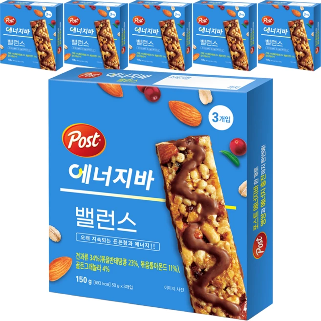 포스트 에너지바 밸런스 3p, 150g, 6개 - 쿠팡
