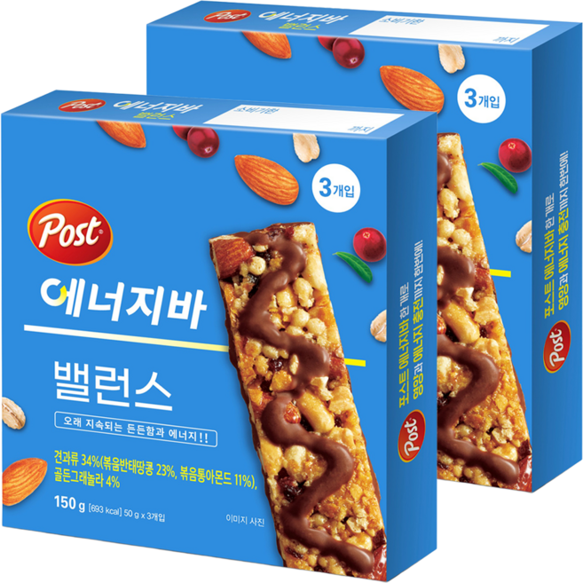 포스트 에너지바 밸런스 3p, 150g, 2개