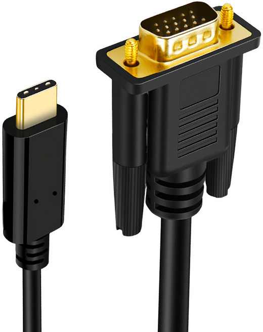 Neon 台灣霓虹 Type-C 轉 VGA 轉接線 1080P 高清 鍍金接頭 約1.8米長, ECV1, 1個