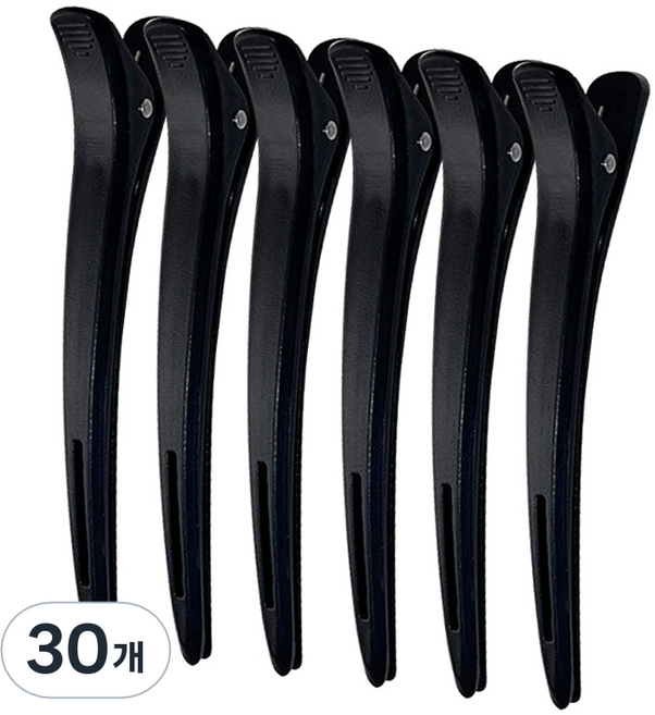걸핀스 프리미엄 자국없는 실리콘패드 미용집게핀 대형 1521, 블랙, 30개