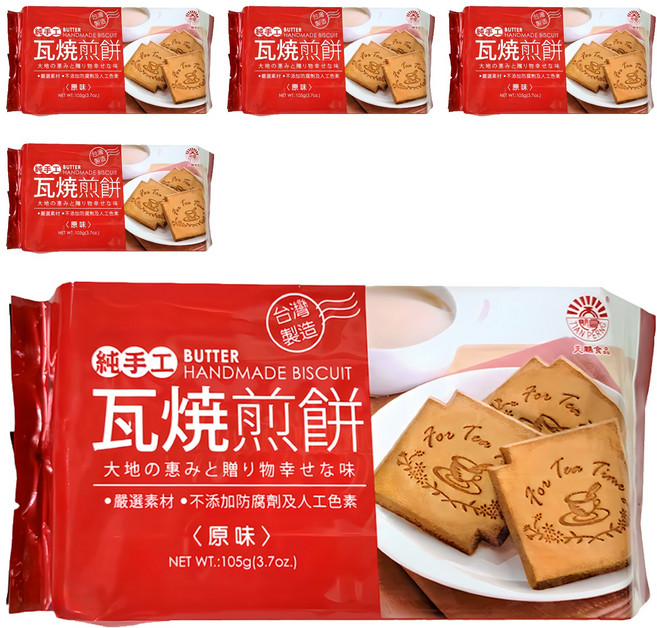 TIAN PERNG 天鵬食品 瓦燒煎餅 原味, 105g, 5包