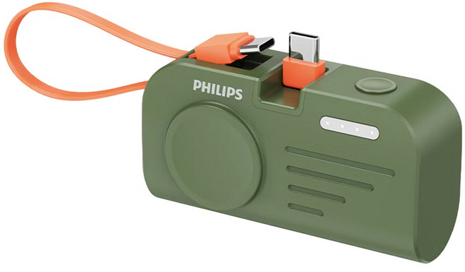 PHILIPS 飛利浦 手錶磁吸 + 多合一行動電源 Type C, DLP2552CG, 綠色