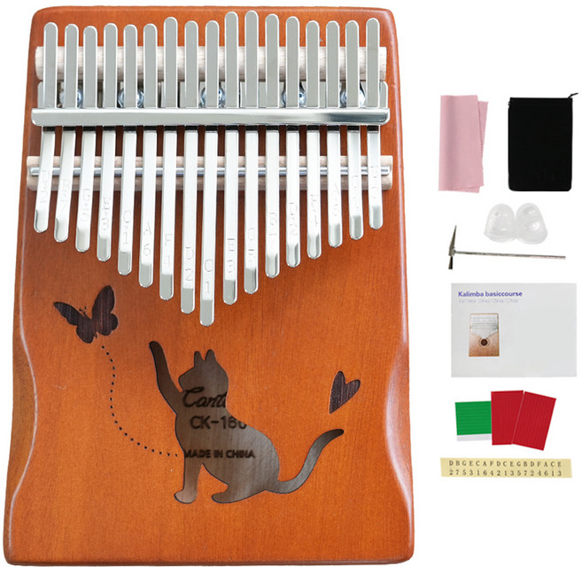 칸타빌 마호가니 올솔리드 17건반 나비 칼림바 CK-160, 1개