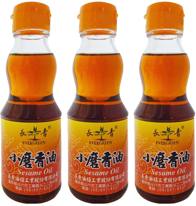 EVERGREEN 長青 小磨香油, 180ml, 3瓶