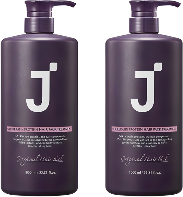 제이숲 실크 케라틴 헤어팩 트리트먼트 피오니향, 1L, 2개
