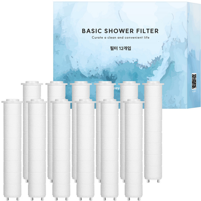해피달링 베이직 샤워기 바디 필터 리필용 12p, 1개, 무향